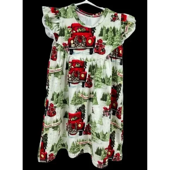 Pearls and Piggytails | Dresses | Boutique Christmas Dress Girls 4t Red  Truck Christmas Tree Pearls Piggytails 4 | Poshmark